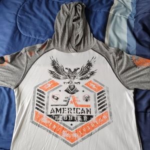 Mens American Fighter hooded long sleeve